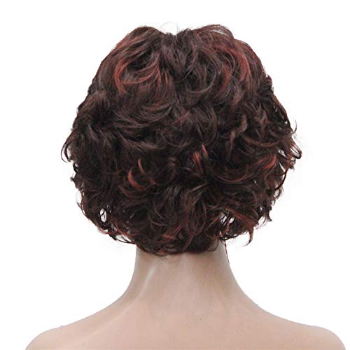 Aimole Short Curly Synthetic Wigs Full Capless Hair Women's Thick Wig for Everyday (33H350) - Thumbnail 4
