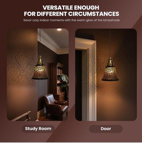Image of Ceiling Fan Replacement Globes, 4 Pack Chrysanthemum Pattern Fixture Replacement Globes Shades with 1-5 /8 inch Fitter, ALUCSET 4.5 inch Height and 4-3 /4 inch Diameter, Metal Cover for Pendant Lamp Wall Lamp