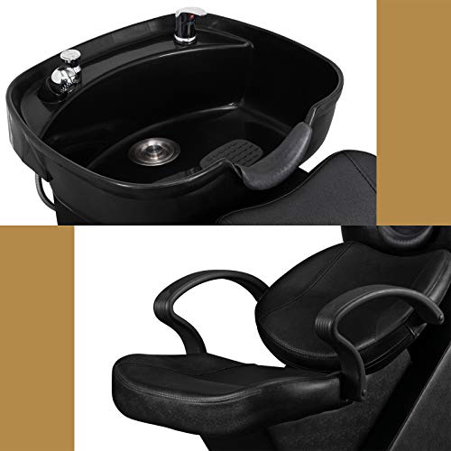 Omysalon Shampoo Bowl For Salon,Barber Backwash Chair Unit Station, Abs Plastic Shampoo Bowl Deep Sink, Hair Washing Salon Spa Beauty Equipment #TOP3