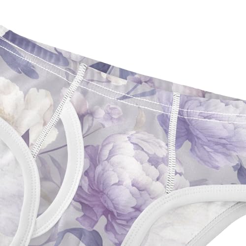 KLL Peonies Lilac Watercolor Ongrey Toddler Boys Pure Cotton Nighttime Underwear Cute Undies4