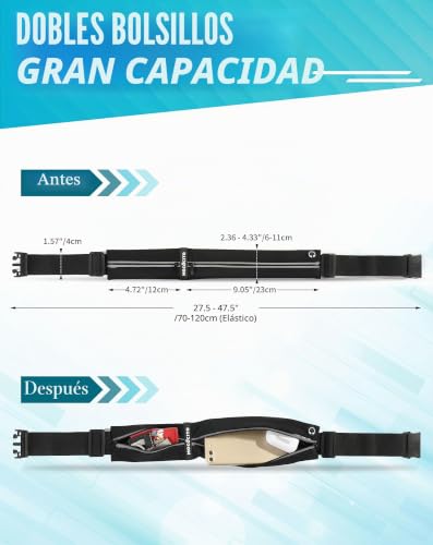 Miniatura 2 de Mococito Riñonera Running Cinturón Para Correr Hombre Mujer Cinturón Running Con Cierre Cremallera Riñonera Deportiva Impermeablepara Correr, Gimnasio, Viaje Al Aire Libre Rosa