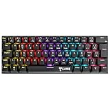 Teclado 60% Mecânico Gamer Switch Red Anti-Ghosting Função Macro + Software USB ABNT2 292x105mm Clanm (Night Walker Preto)