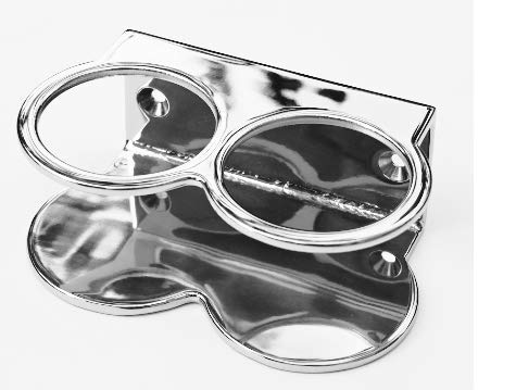 Marine Grade Stainless Double Ring Cup Drink Holder - with Steel Base