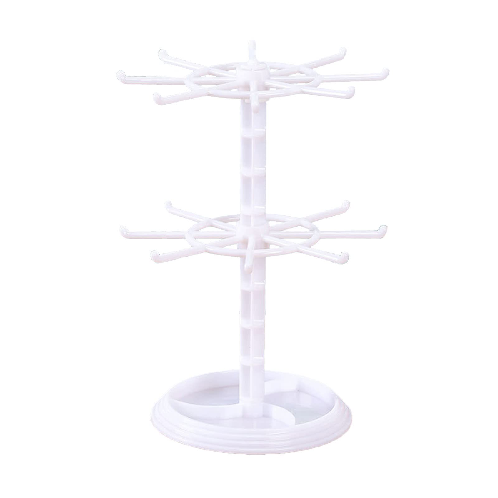 KAHDGSS Jewelry Rotating Display Holder Organizer Necklace Keychain Shelf Home Storage Rack for Earrings Watch Rotating Keychain Rack Necklace Shelf