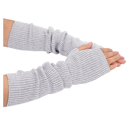 Gants Sans Doigts Chauffe-bras Mitaines à Manches Longues Tricotées Pour Femmes Manchettes Tricoté Laine Bras Manches Fines Longues Tricoté Mitaines Gants...