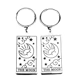 New 2026 Unisex Tarot Card The Moon Sun Star Hoop Earring For Women Stainless Steel Silver Color Hip Hop Cloud Earrings Jewelry Aros Decoration Luxury With You Accessories Trendy For Women And Men