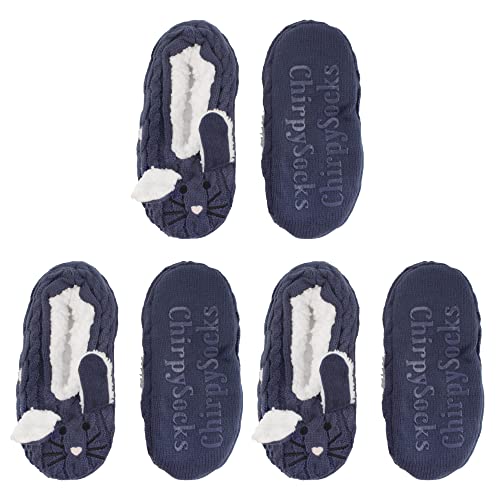 Image of BambooMN Adult Women Super Soft Warm Cozy Fancy Yarn Slippers Non-Slip Lined Socks, Indoor Comfy House Slippers, 3 Pairs