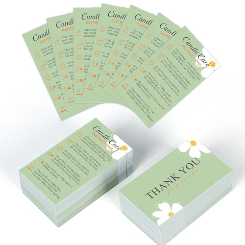 270 Pack Candle Care Instruction Cards for Handmade Candles 3.5 x 2 Inches Candle Warning Labels and Safety Guide Premium Cardstock Inserts for Candle Making Supplies and Small Business Packaging
