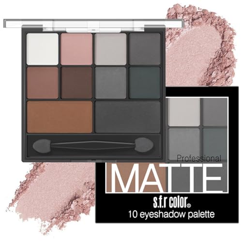 Xumann Smokey Eyeshadow Palette, 10 Eye Shadow Shades Grey Eyeshadow Palette For Women, Wateerproof Dark Eyeshadow Palette Long Lasting Black Eye Shadow