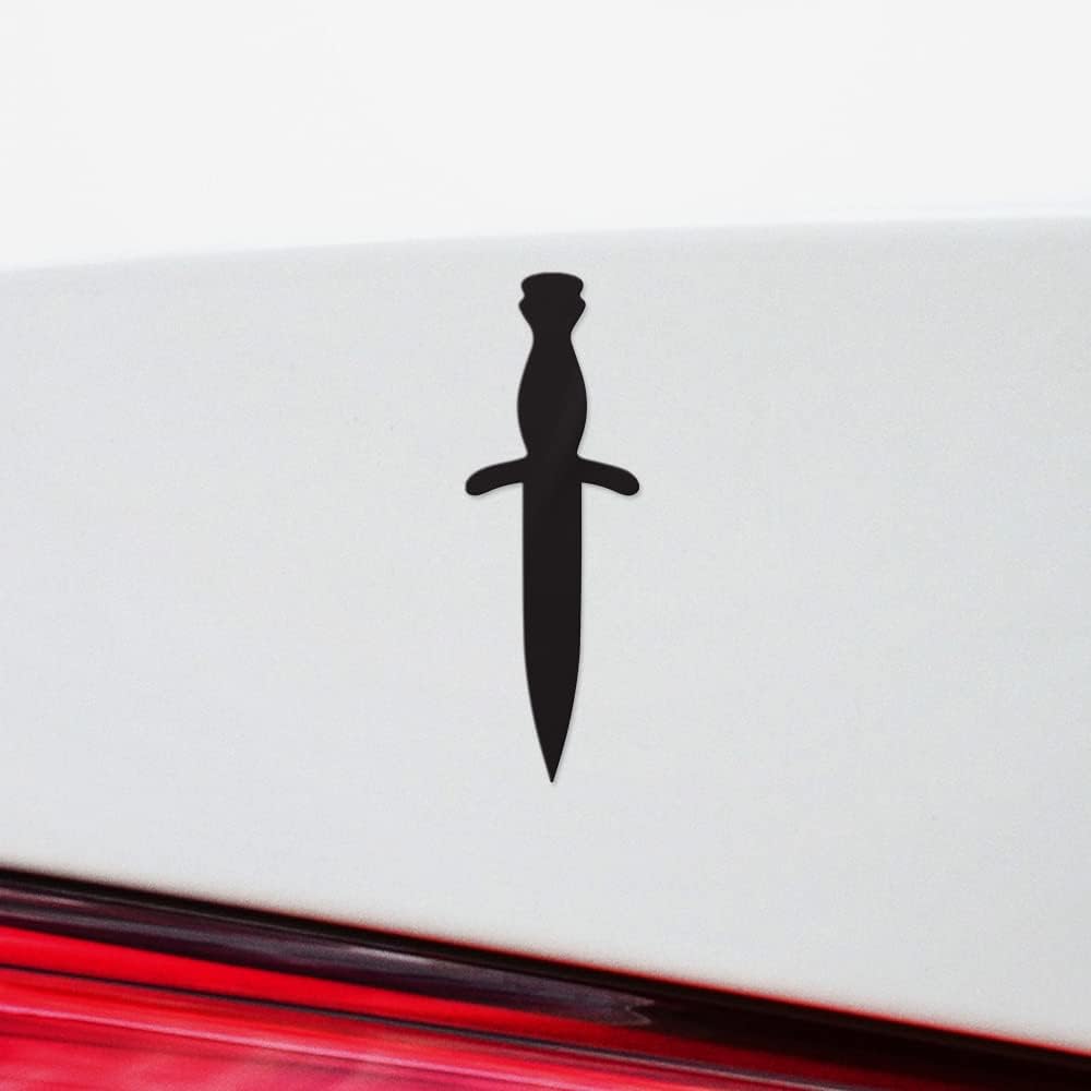2 Pcs - No Background Decal Stickers of Dagger Silhouette (Black) Premium Waterproof Vinyl Decal Stickers for Laptop Phone Accessory Helmet Car Window Mug Tuber Cup Door Wall USCstic00989aBL040522 image 4