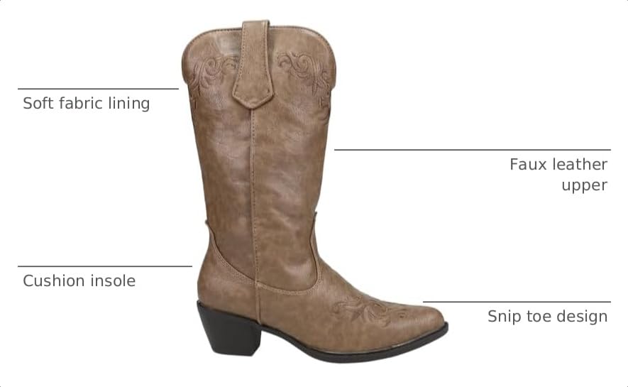 Image of ROPER Womens Brooklyn Round Toe Casual Boots Mid Calf Low Heel 1-2 inch