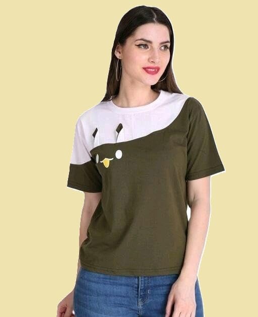 Image of Stylish Women Printed T-Shirt | Cotton Blend Half Sleeve Tee | Fashionable Everyday Collection