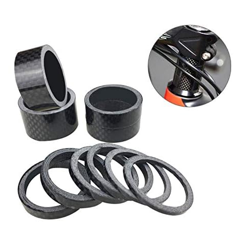 PLATT 10 Pieces Bike Headset Spacer Full Carbon Fiber Bicycle Stem Headset Spacer Fit 1 1/8-Inch Compatible with MTB Bike Road Bikes,Glossy Cover