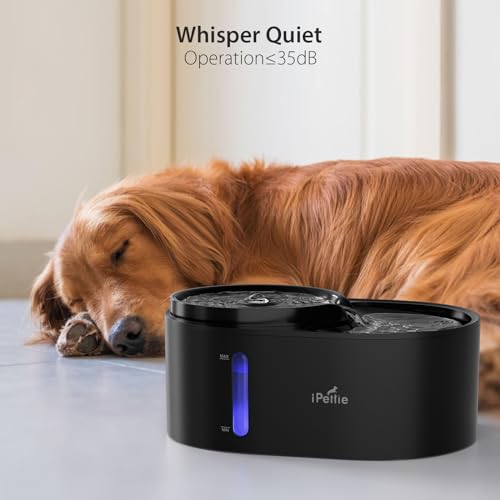 iPettie Waterfall Dog Water Fountain, Hygienic 5-Stage Filtered Water, 2 Heights to Drink from, Water Shortage Alert, Night Light with ON/Off Switch, Cat Water Fountain 203 OZ (1.6 GAL) 6 L - Image 6