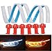 SONSOU Set of 2 Sequential Flow Universal Ultra-fine 60cm DRL | Daytime Running Light | Flexible | Soft | Tube Guide Car LED Strip | White and Yellow Color (WITH 6 PCS SCOTCH LOCK CRIMP CONNECTOR)