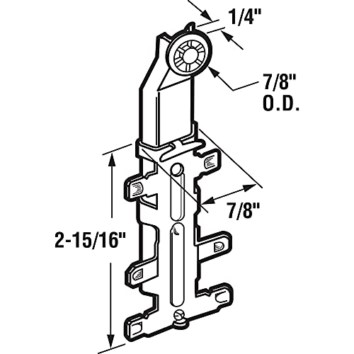 Rodillo superior para puerta de clóset Prime-Line N 6602, borde redondo de nylon, diámetro 7/8 pulgadas (paquete de 2) miniatura 2