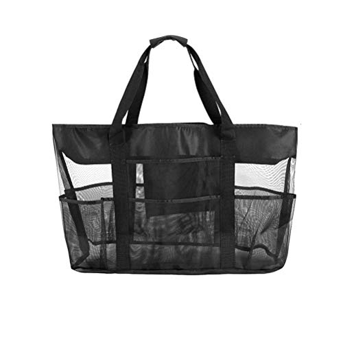 Bolsa de Malla transpirable UKCOCO para piscina, playa y picnic en color negro
