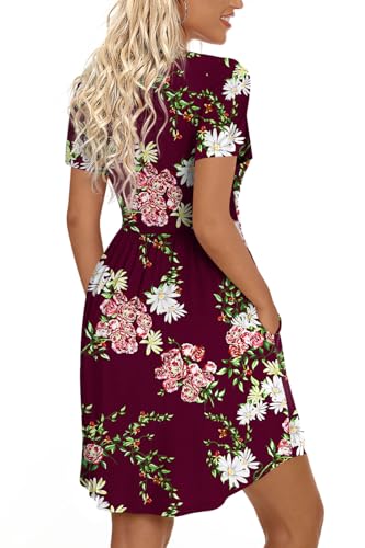 Image of LONGYUAN Womens Long Sleeve Dresses Casual Loose Fit Swing Dress Hide Belly with Pockets