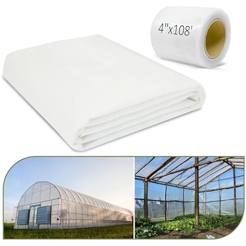 chicarry Greenhouse Plastic Sheeting + Greenhouse Repair Tape Cover