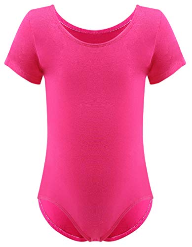 Dancina Toddler Dance Leotards Short Sleeve Girls Gymnastics And Ballet Dance 8 Hot Pink #TOP8