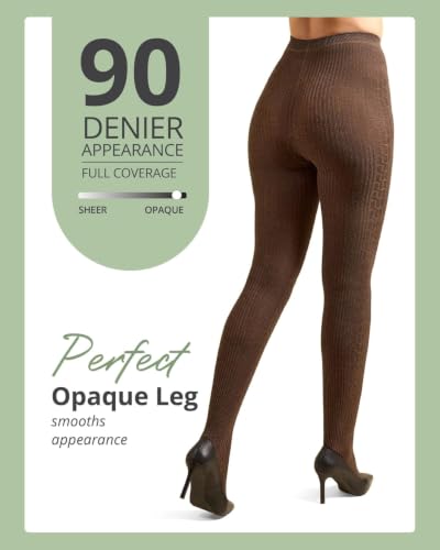 Image of MeMoi Portland Cable Knit Sweater Tights, Warm Opaque Winter Tights