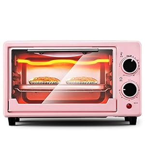 LJXX Mini-oven, pizzaoven, grilloven, oven, huishoudelijk koken, multifunctioneel, automatisch, mini-elektrische oven, convectie, toonbank, broodrooster, oven, roze