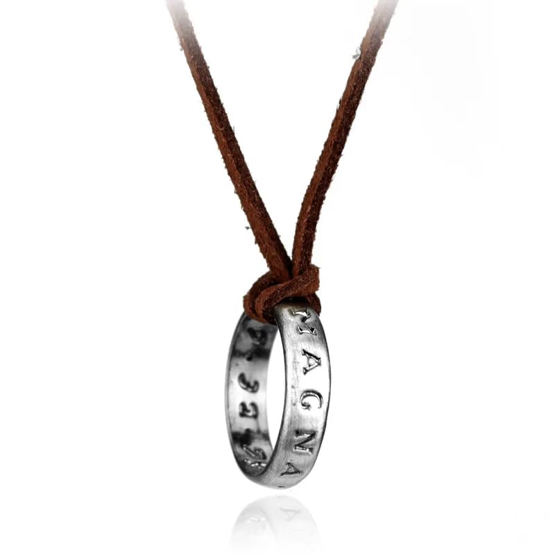 Gionatan Shop Collar Nathan Drake para cosplay, anillo con cordón de piel, colgante vintage antiguo con grabado SIC PARVIS MAGNA, Gionatan shop, Metal, Aleación y