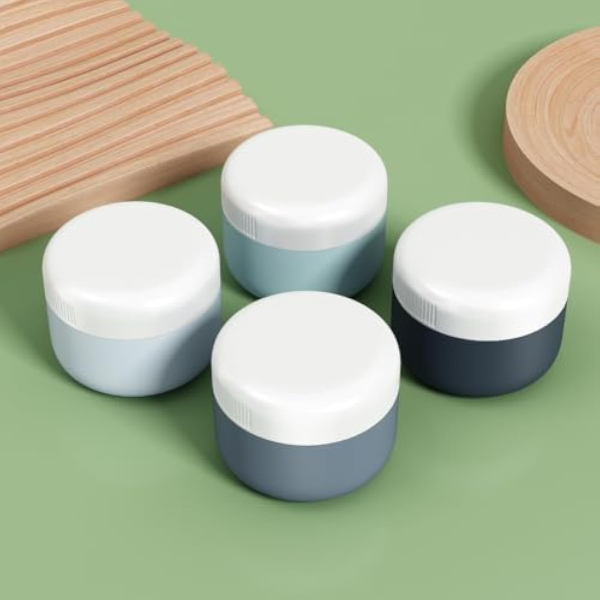 Travel Silicone Cream Jars with Spatulas Tool, TSA Approved
