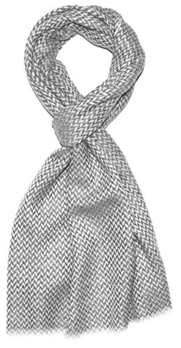 Lorenzo Cana - 7822977711 - Foulard pour homme - 100 % cachemire - Écharpe d'hiver en fibre naturelle - Motif à chevrons, Chevrons noirs et blancs, Taille Unique