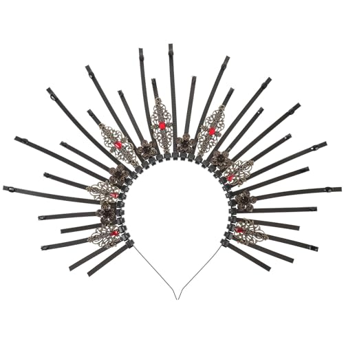 Bandeau halo gothique noir au design raffiné pour femmes et fêtes élégantes