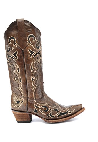 Corral Boots Women's Brown/Black Side Embroidery Western Boot2