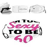VeJerKK 60th Birthday Fashion Face mask Being 60 Years Old Hand Written Words,Reusable Face Mask Balaclava Washable Outdoor Nose Mouth Cover for Men Women,Hot Pink and Black