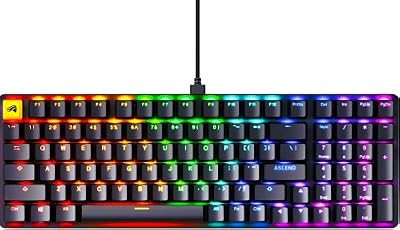 GLORIOUS GMMK 2 Gaming Mechanical Keyboard - Hotswap Cherry Mx Style Linear Switches- Full Size Wired Keyword- Double Shot Keycaps, RGB - PC Setup Accessories - 96%, Black