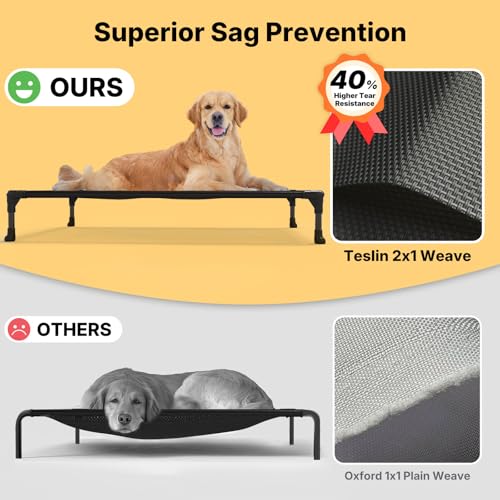 Veehoo Cooling Elevated Dog Bed, Portable Raised Pet Cot with Washable & Breathable Mesh, No-Slip Feet Durable Dog Cots Bed for Indoor & Outdoor Use, X Large, CWC1803-XL - Image 4