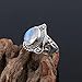 925 Sterling Silver Ring, Natural Rainbow Moonstone Gemstone, Handmade Ring for Women, Energy Stone, June Birthstone, Promise Victorian Minimalist Wedding Ring, Gifts (US - 7)