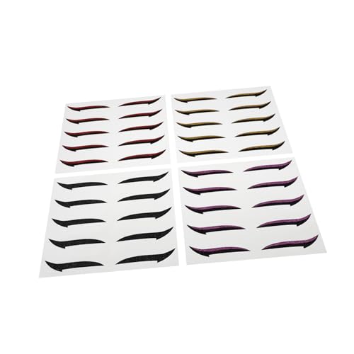 Beaupretty 20 Pares sombra de ojos pegatinas tiras de párpados etiqueta engomada del delineador de ojos pegatinas reutilizables eyeliner pegatina cintas de sombra de ojos reutilizables Papel