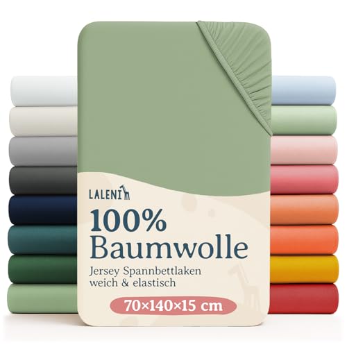 Laleni Jersey Spannbettlaken - Oeko-TEX zertifiziertes Bettlaken für Baby-...