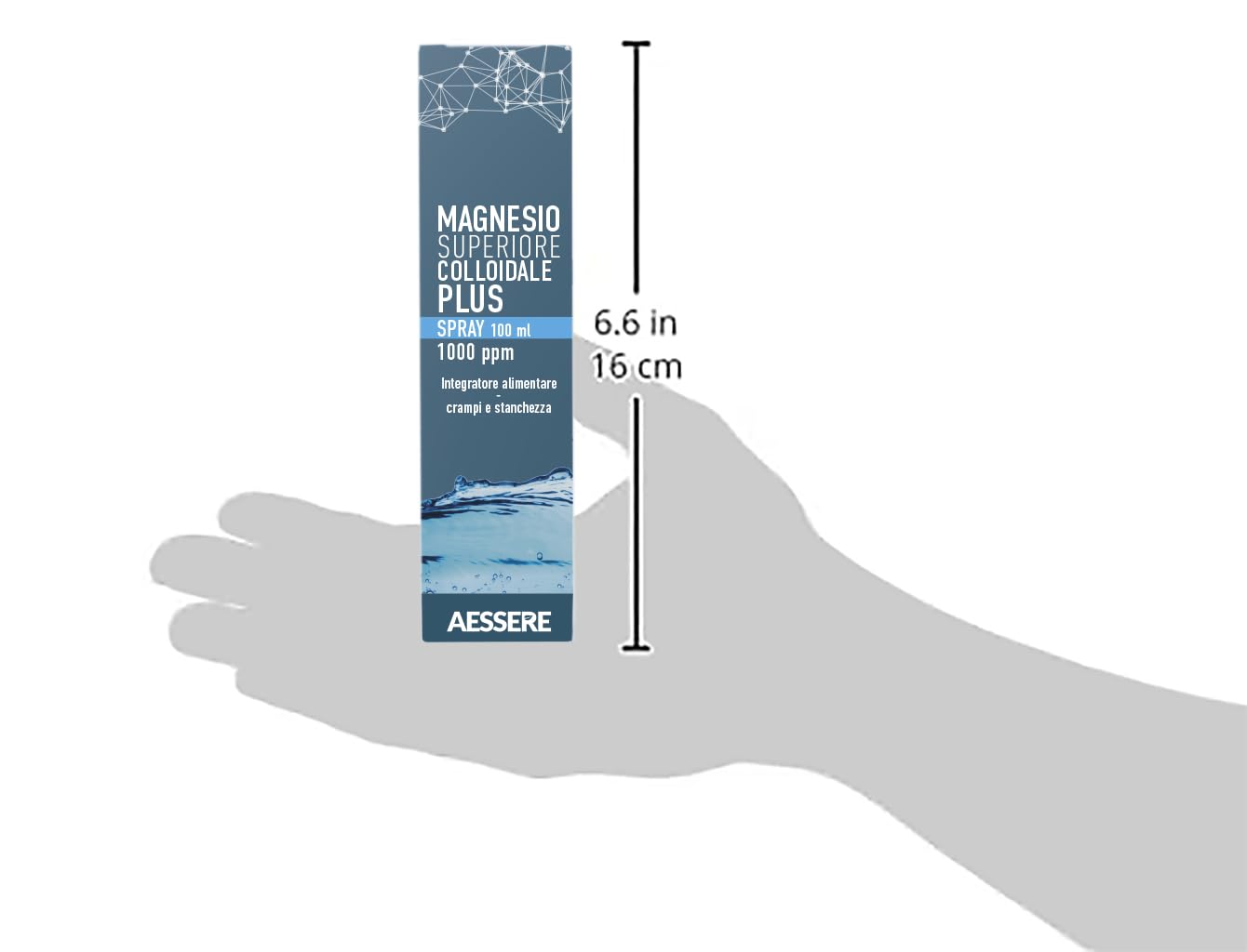 Magnesio Colloidale Spray - Integratore di Magnesio Puro ad Alta Biodisponibilità, Supporto Energia, Muscoli e Sistema Nervoso, contro Stress e Affaticamento – Made in Italy 100 ml – Aessere