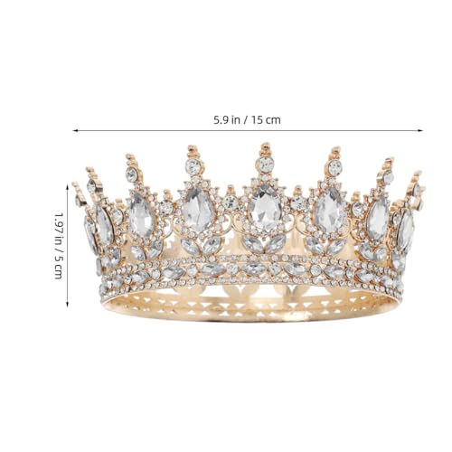 VICASKY Krone Geburtstag Diadem Vintage Deko Damen Hochzeit Crown Tiara FüR Torte Verlobung Silber Goldene Prinzessin Gold Braut Haarschmuck Blumenkranz Haare Birthday Queen Frauen Glitzernde
