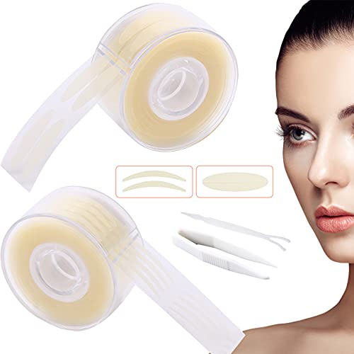 Schlupflider Stripes 1200pcs, Schlupflid Tapes Schlupflieder Klebestreifen Unsichtbare Doppelte Augenlid Lifting ohne OP, Wasserdicht Durchsichtig Eyelid Klebeband Aufkleber mit Gabelstangen Pinzette Cover