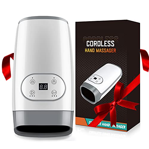Heated Hand Massager, Electric Hand Massager with Compression for Women Men, Rechargeable Heated Hand Massager Machine with 6 Modes, Shiatsu Hand Massager for Finger Massager, Palm, Wrist