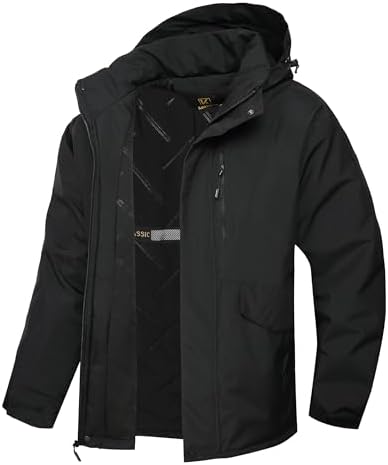 Keevoom Jaqueta de esqui masculina à prova d'água, quente, para n...