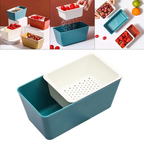 Image of Xmart India Creative Shape Lazy Snack Bowl, Double Layer Snack Storage Box, Multi-Functional Plastic Organizer (10 x 20 x 10.5 CM) - Multicolor, Ideal for Snacks, Fruits, Peanuts