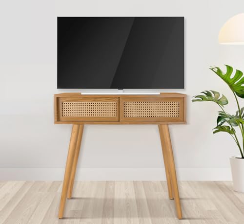 Console Table, Small Vanity Desk, Console Tables for Entryway Entryway Table, Rattan Dresser Entry Table Narrow Console Table Modern Hallway Table, 31\" Boho Sofa Table