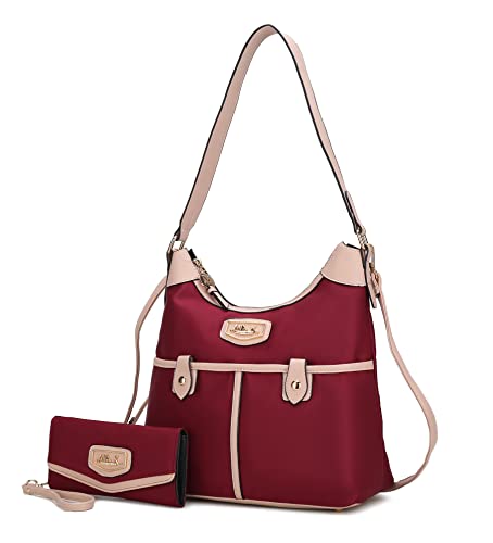Image of MKF Collection Shoulder Bag for Women, Nylon Handbag Purse, Top-Handle Hobo Bag And Wallet