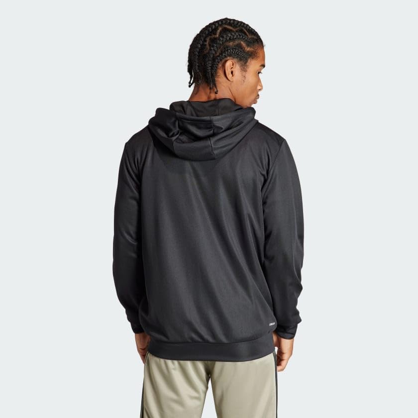Sweat à capuche zippé Adidas Train Essentials bleu pour homme