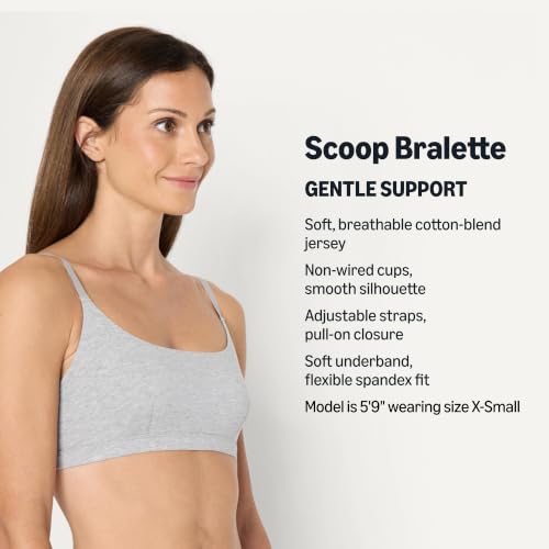 Image of Amazon Essentials Women's Cotton Jersey Scoop Bralette, Pack of 2