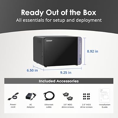 QNAP TS-632X-4G-US 6 Bay 10GbE Desktop NAS with ARM Alpine AL524 Quad-core Processor and 4 GB DDR4 RAM (Diskless)