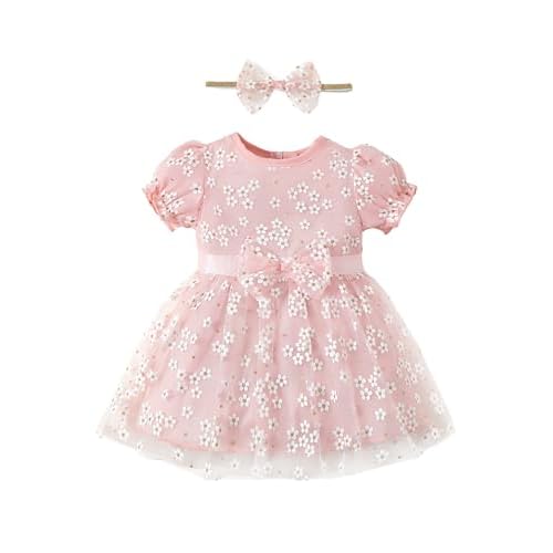 Baby Girl Flower Dress Summer Toddler Dresses Princess Birthday Wedding Party Tulle Dress for Girls 3M to 3T