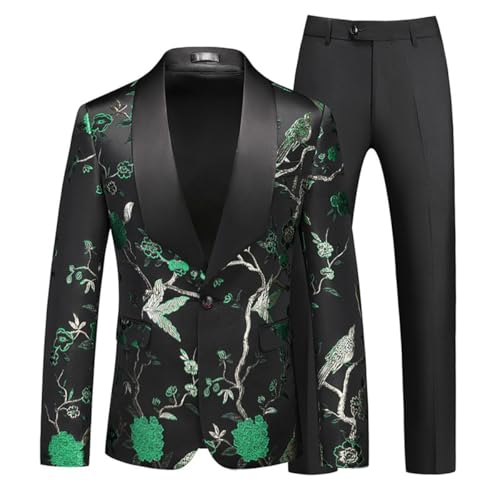 Costume jacquard hommes pour mariage et bal élégant deux pièces chic